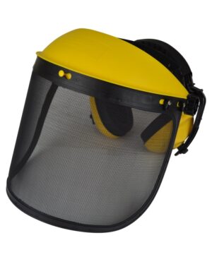Face Shield with Ear Muffs & Mesh Visor